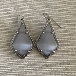 Kendra Scott Alex Silver Drop Earrings in Slate Cat Eye